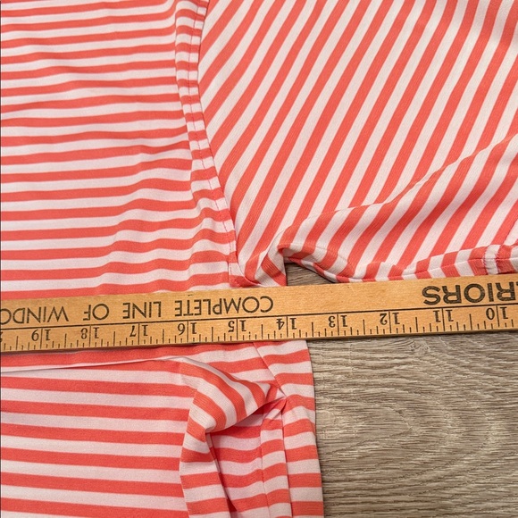 Peter Millar Summer Comfort Polo XXL Coral White Stripe Golf Shirt - Picture 4 of 5
